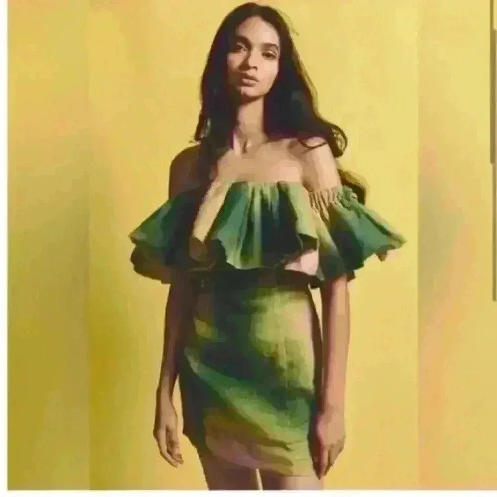 The Wolf Gang Off-The-Shoulder Tie-Dye Mirador Mini Dress sz S